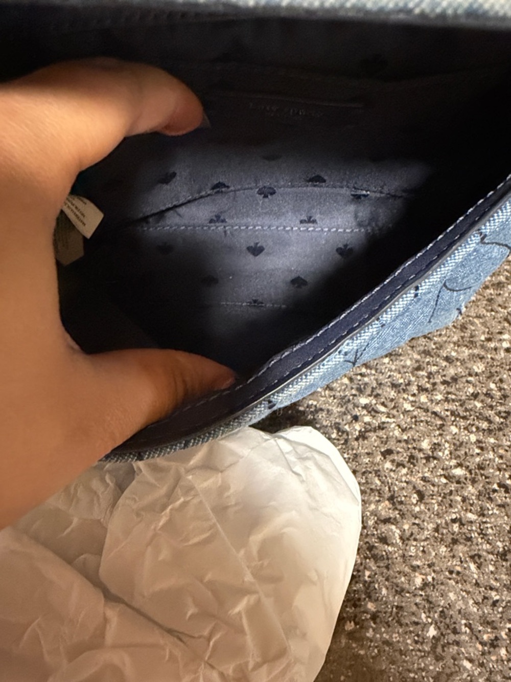 kate spade Denim Quilted Chain Shoulder/Crossbody Bag - Picture 5 of 6